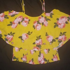 Off the shoulder cropped blouse